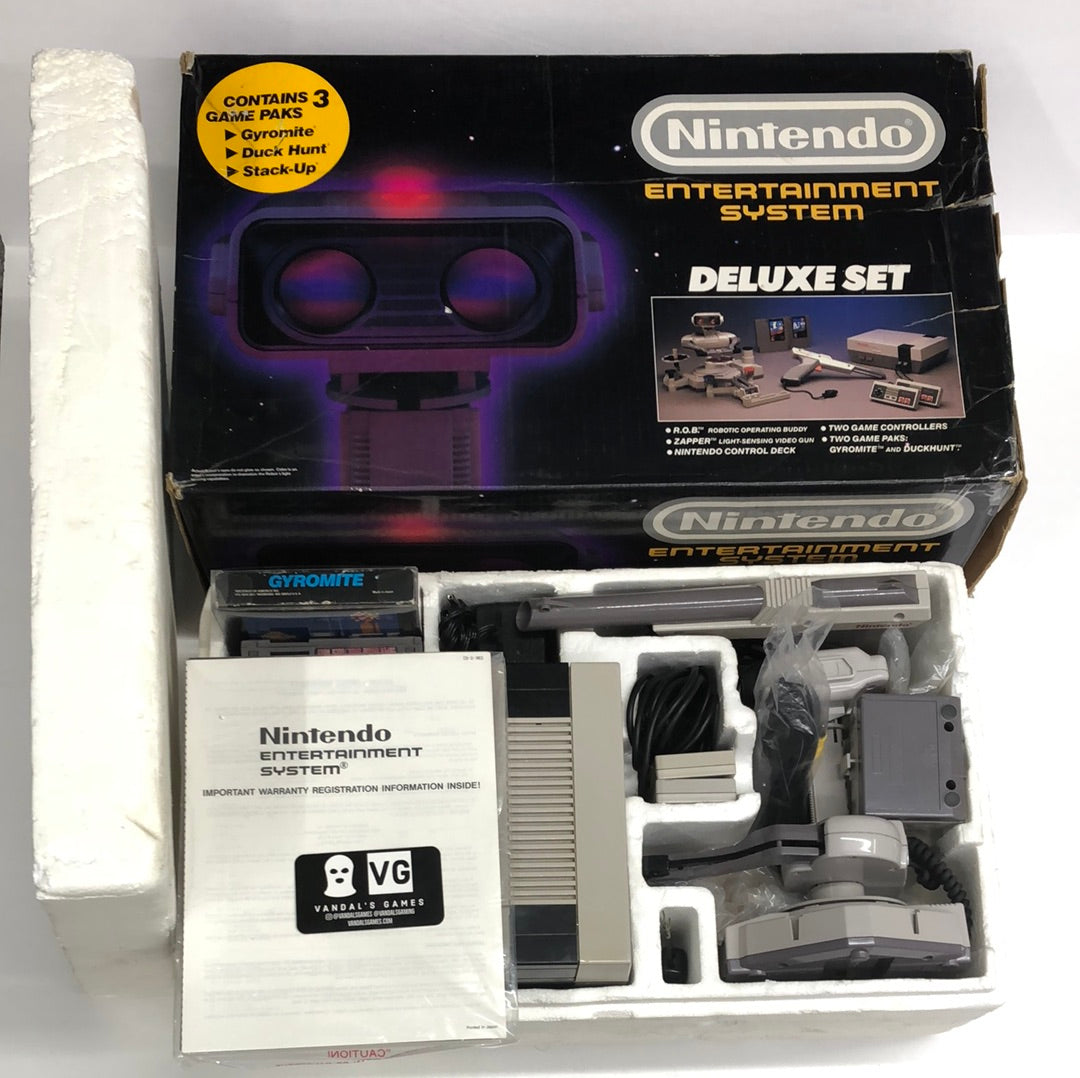 Nes - Deluxe Set Rob the Robot Rare No Stack-Up Variant Almost Complete in Box #2050