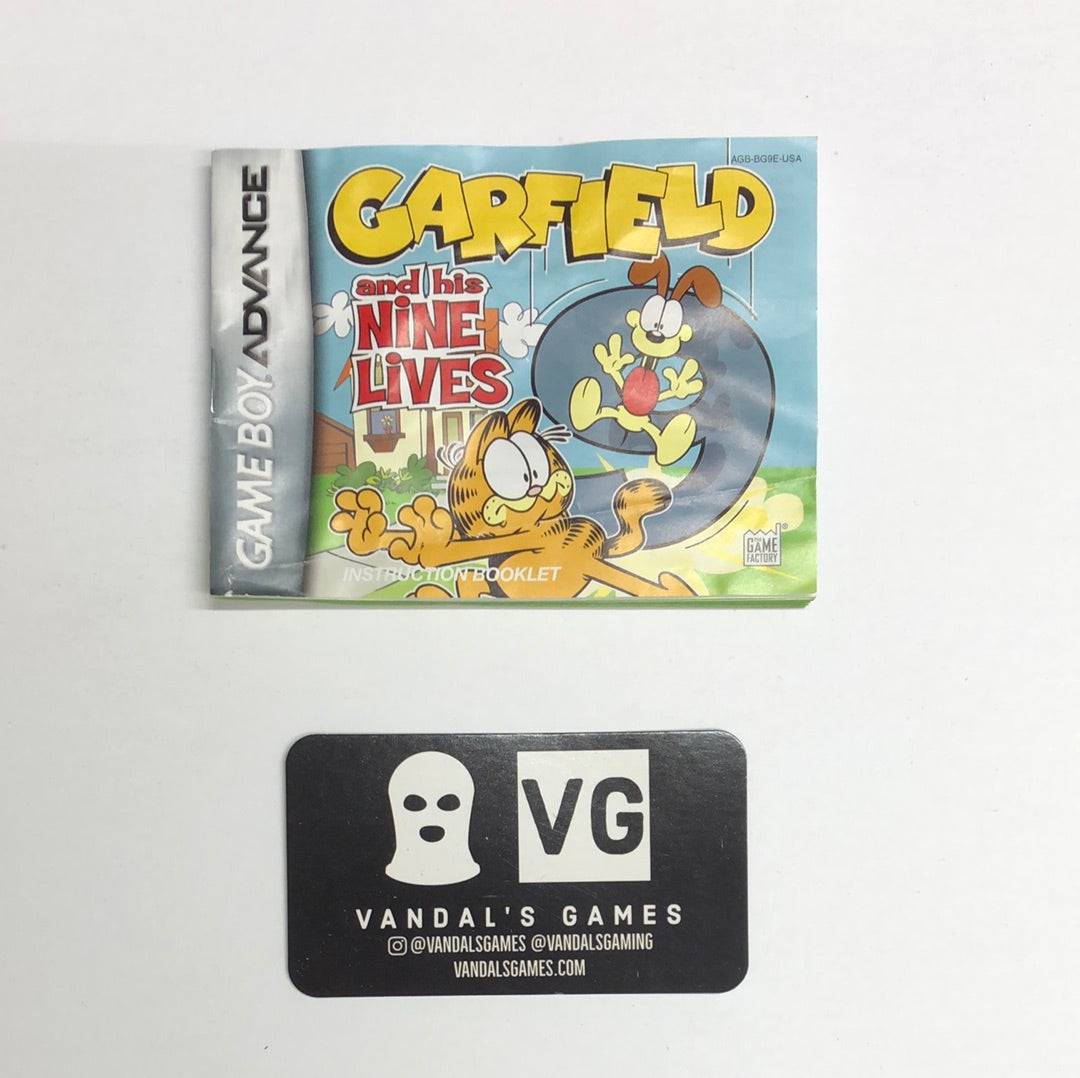 GBA - Garfield and His Nine Lives Gameboy Advance Manual Booklet Only #1982
