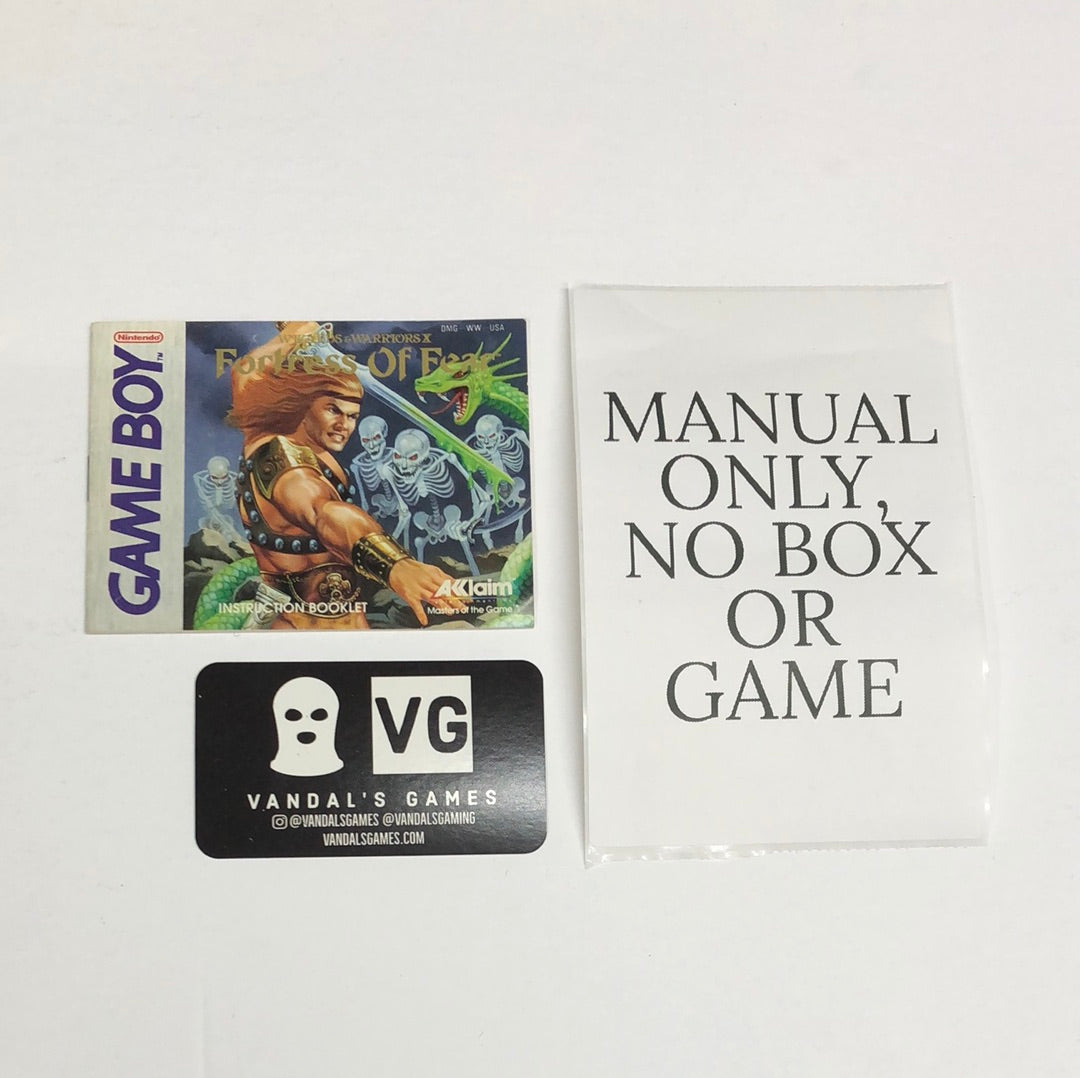 GB - Wizards & Warriors X Fortress of Fear Gameboy Booklet Manual Only #1991