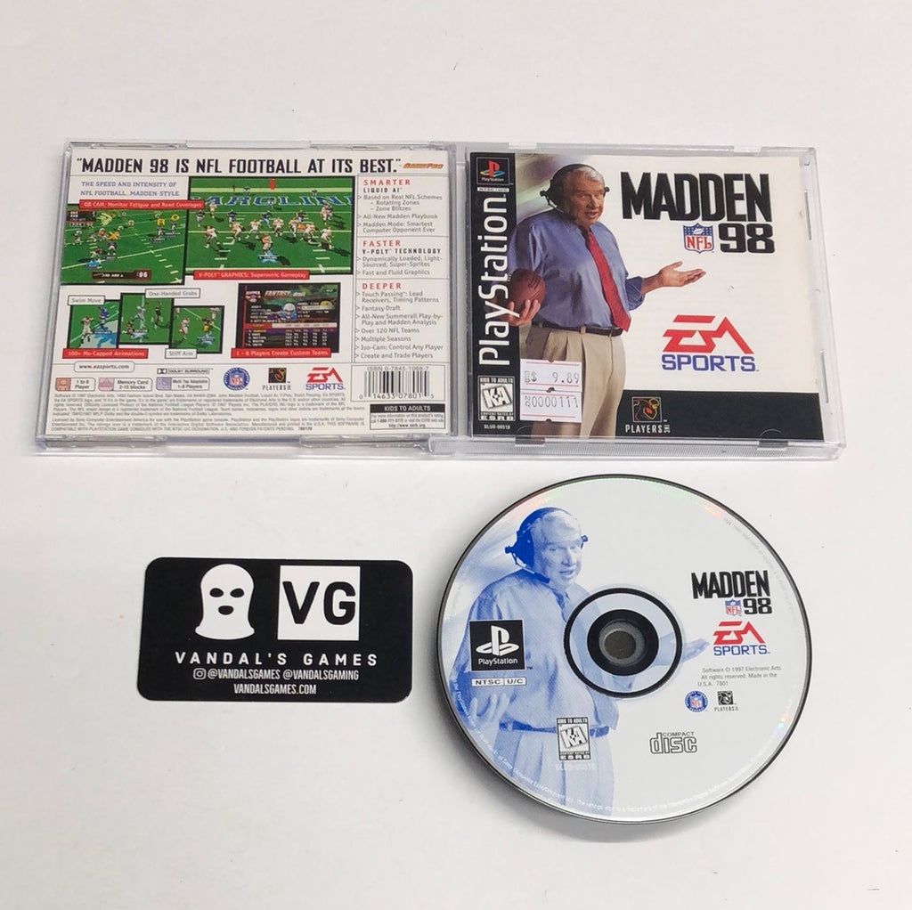 Ps1 - Madden NFL 98 New Case Sony PlayStation 1 Complete #111 –  vandalsgaming