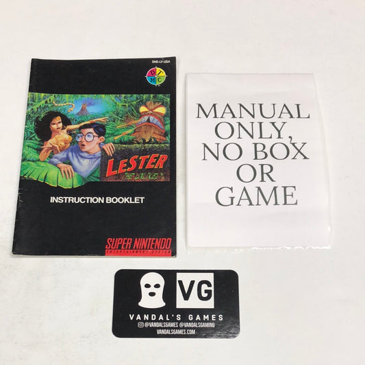 Snes - Lester the Unlikely Super Nintendo Manual Booklet Only No Game #1929