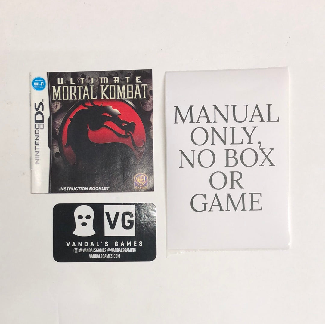 Ds - Ultimate Mortal Kombat Nintendo Ds Manual Booklet Only No Game #2134