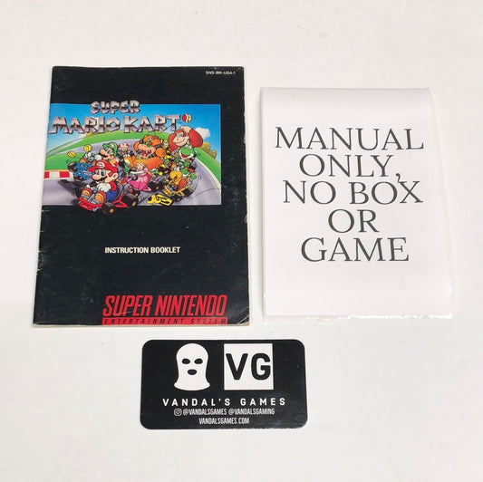 Snes - Super Mario Kart Super Nintendo Manual Booklet Only No Game #1936