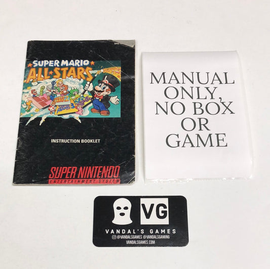 Snes - Super Mario All Stars Super Nintendo Manual Booklet Only No Game #1934