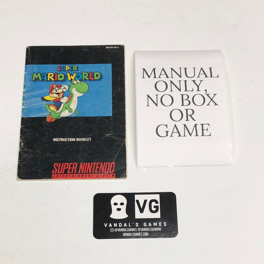 Snes - Super Mario World Super Nintendo Manual Booklet Only No Game #1931