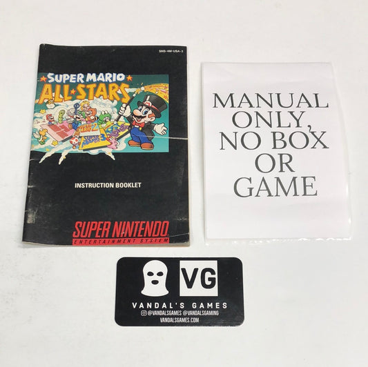 Snes - Super Mario All Stars Super Nintendo Manual Booklet Only No Game #1931
