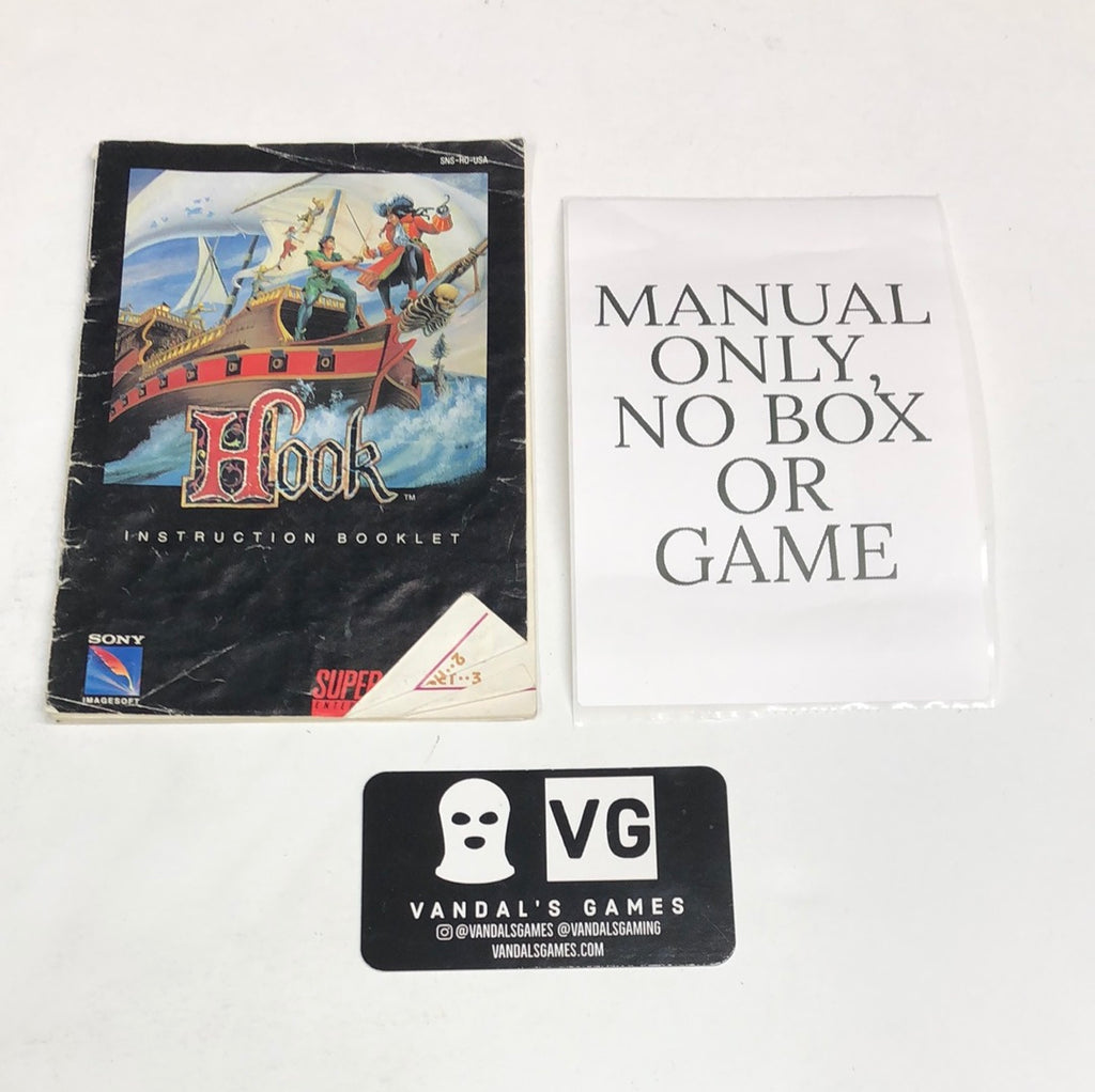 Snes - Hook Super Nintendo Manual Booklet Only No Game #1930 – vandalsgaming