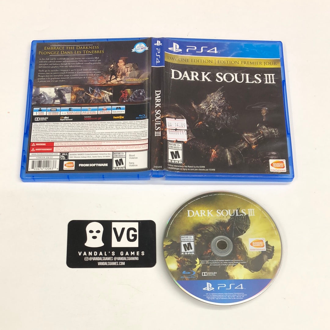 Ps4 - Dark Souls III Day One Edition NO DLC Sony PlayStation 4 W/ Case #111
