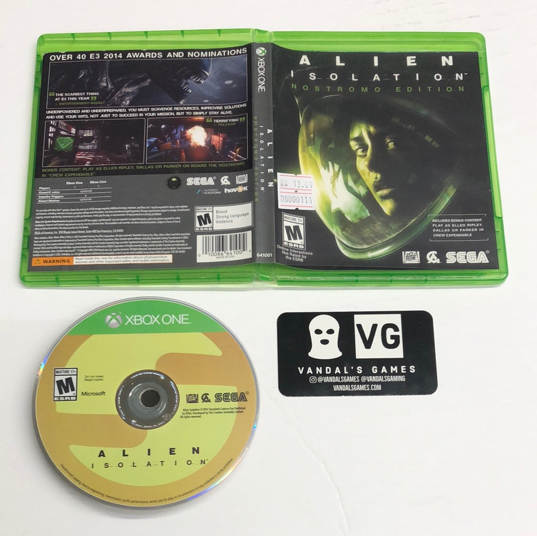 Xbox One - Alien Isolation Nostromo Edition Case No DLC Microsoft W/ Case #111