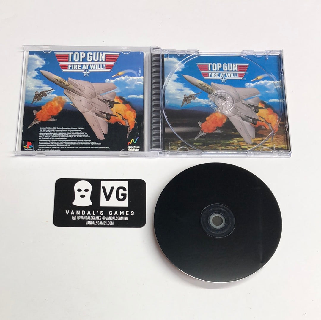 Ps1 - Top Gun Fire at Will New Case Sony PlayStation 1 Complete #111