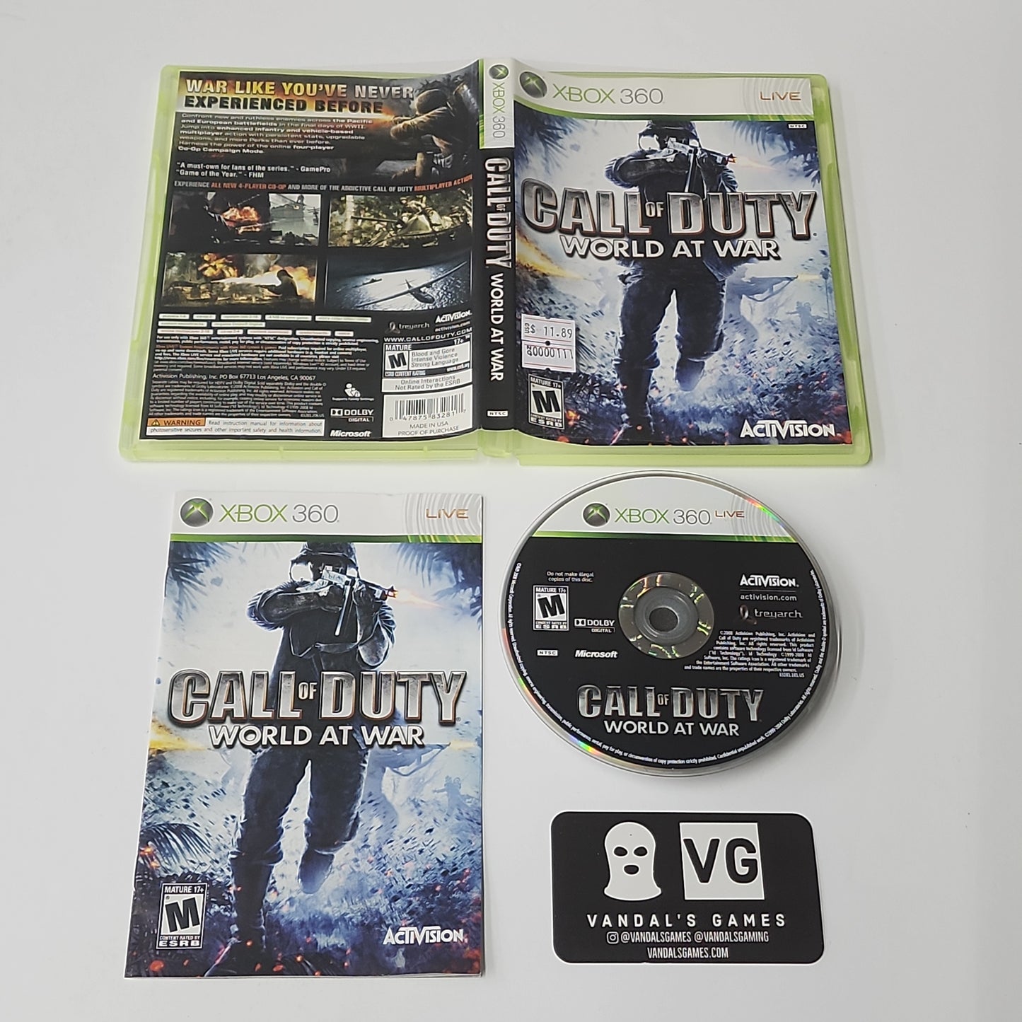 Xbox 360 - Call of Duty World at War Microsoft Xbox 360 Complete #111