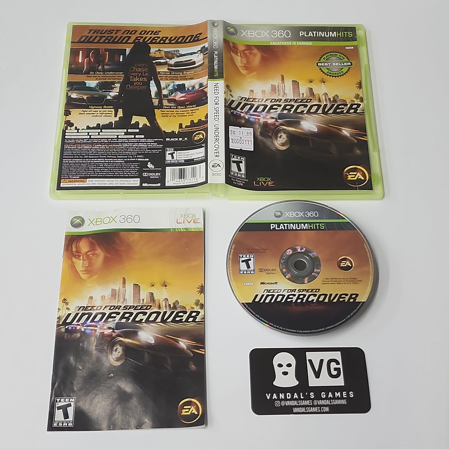 Xbox 360 - Need for Speed Undercover Platinum Hits Microsoft Complete #111
