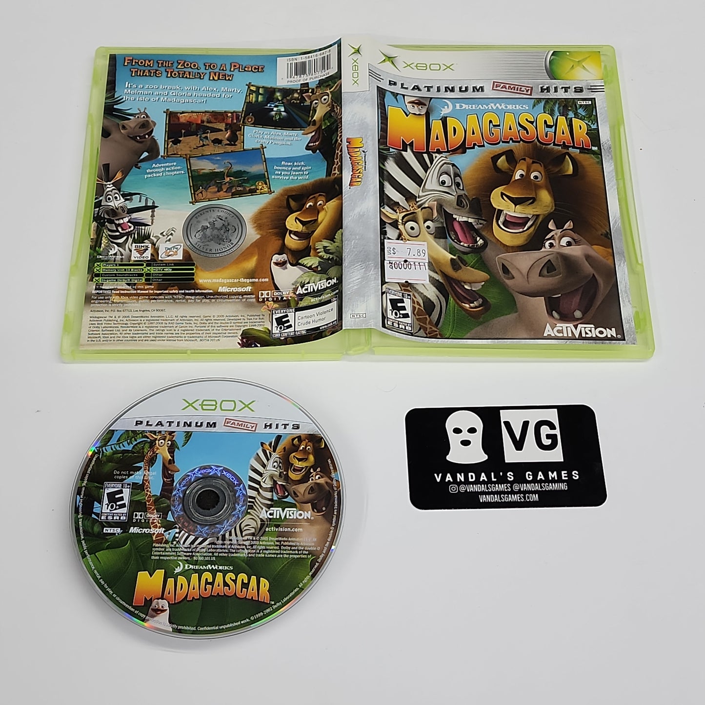 Xbox - Madagascar Platinum Hits Microsoft Xbox w/ Case #111