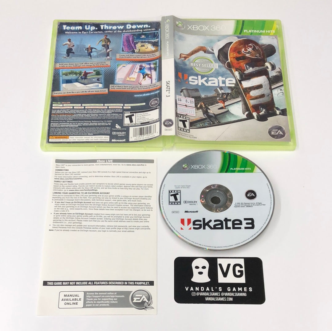 Xbox 360 - Skate 3 Platinum Hits Microsoft Xbox 360 Complete #111