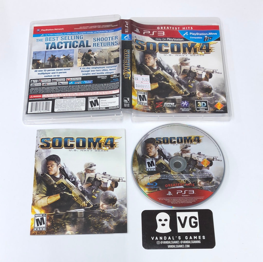 Ps3 - Socom 4 U.S. Navy Seal Greatest Hits Sony PlayStation 3 Complete #111