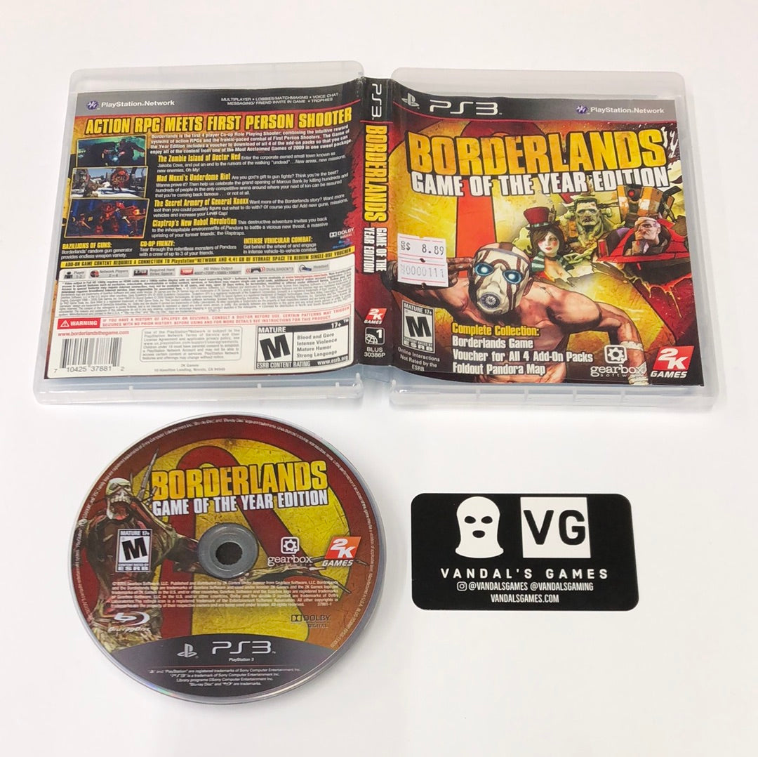 Ps3 - Borderlands Game of the Year Edition Sony PlayStation 3 W/ Case #111