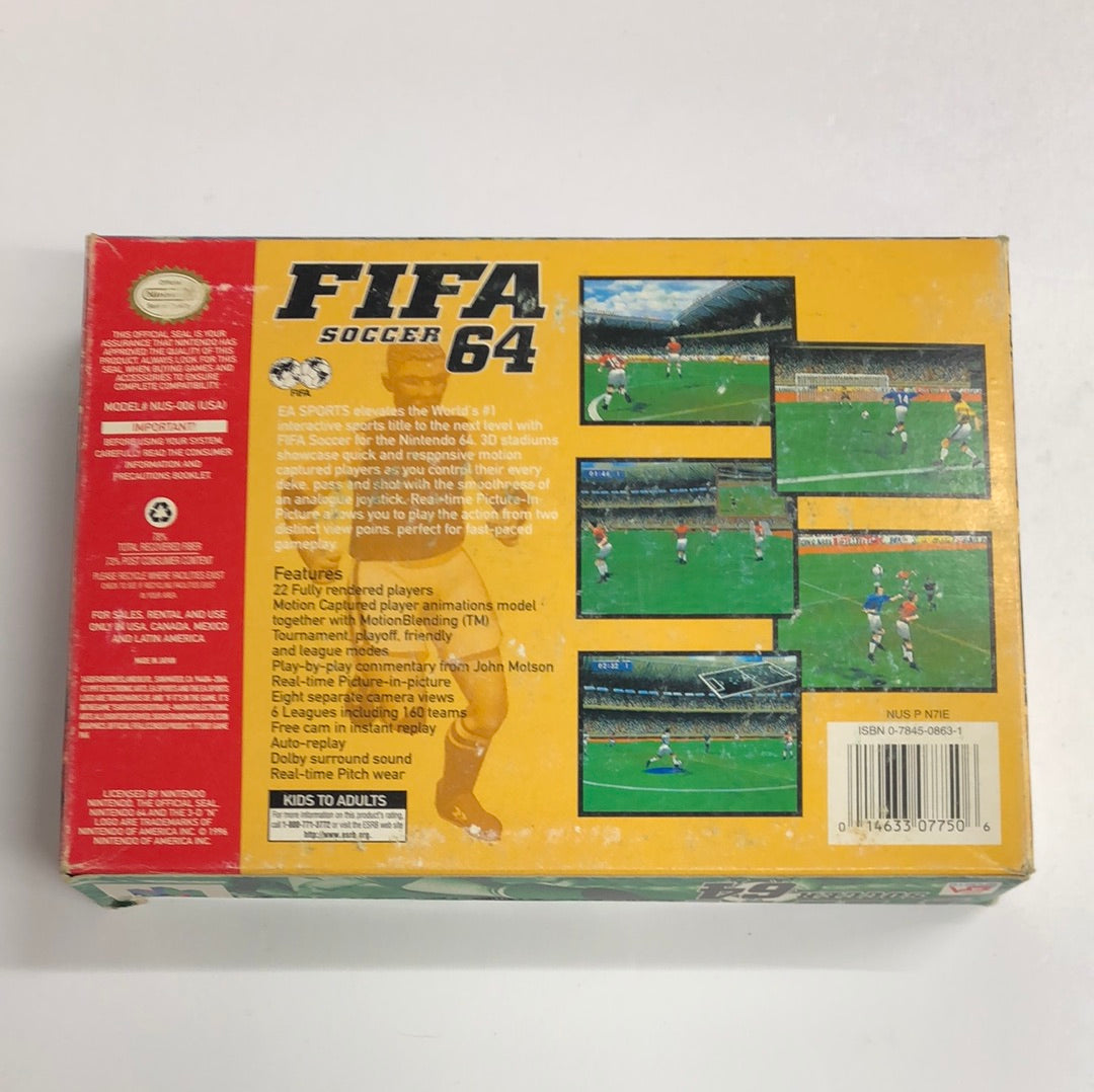 N64 - Fifa Soccer 64 Nintendo 64 Complete w/ Box Manual #613