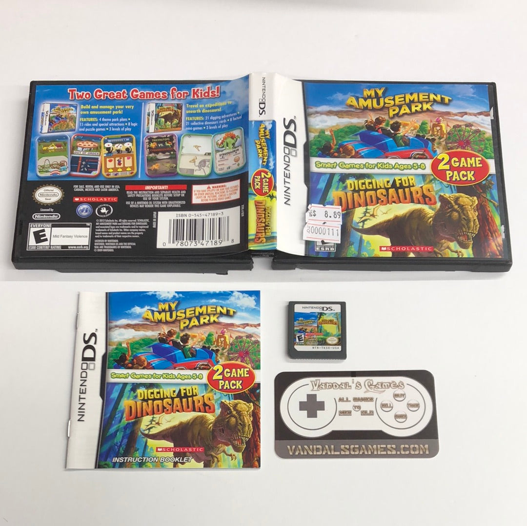 Ds - My Amusement Park / Digging for Dinosaurs Nintendo Ds Complete #111