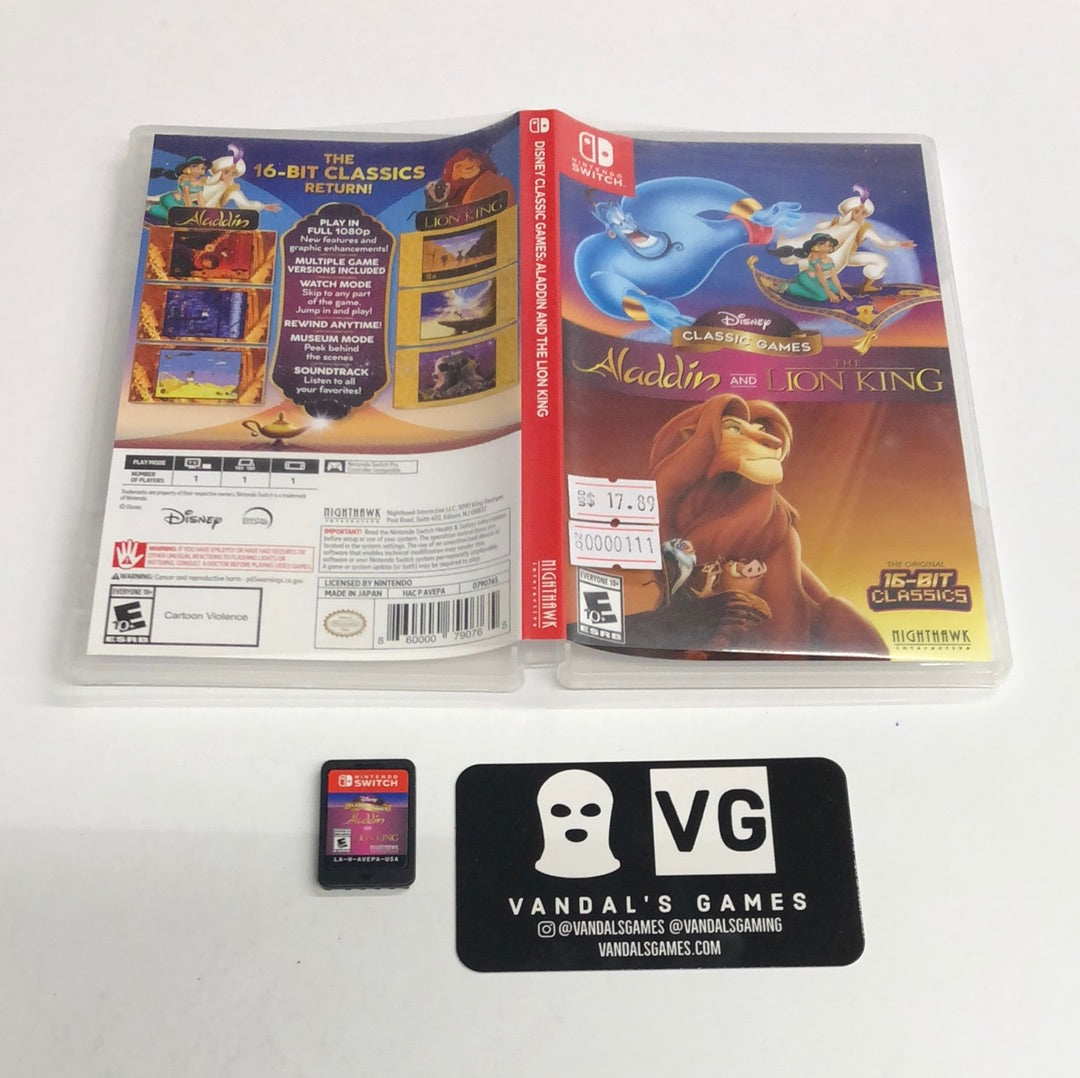 Switch - Disney Classic Games Aladdin and The Lion King Nintendo w/ Case #111