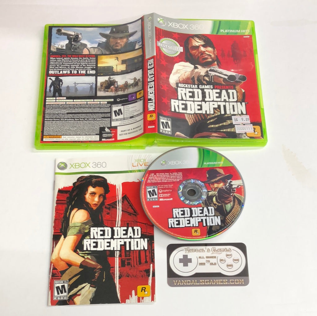 XBOX 360 : RED DEAD REDEMPTION !! PLATINUM HITS Complete w/Manual AND MAP