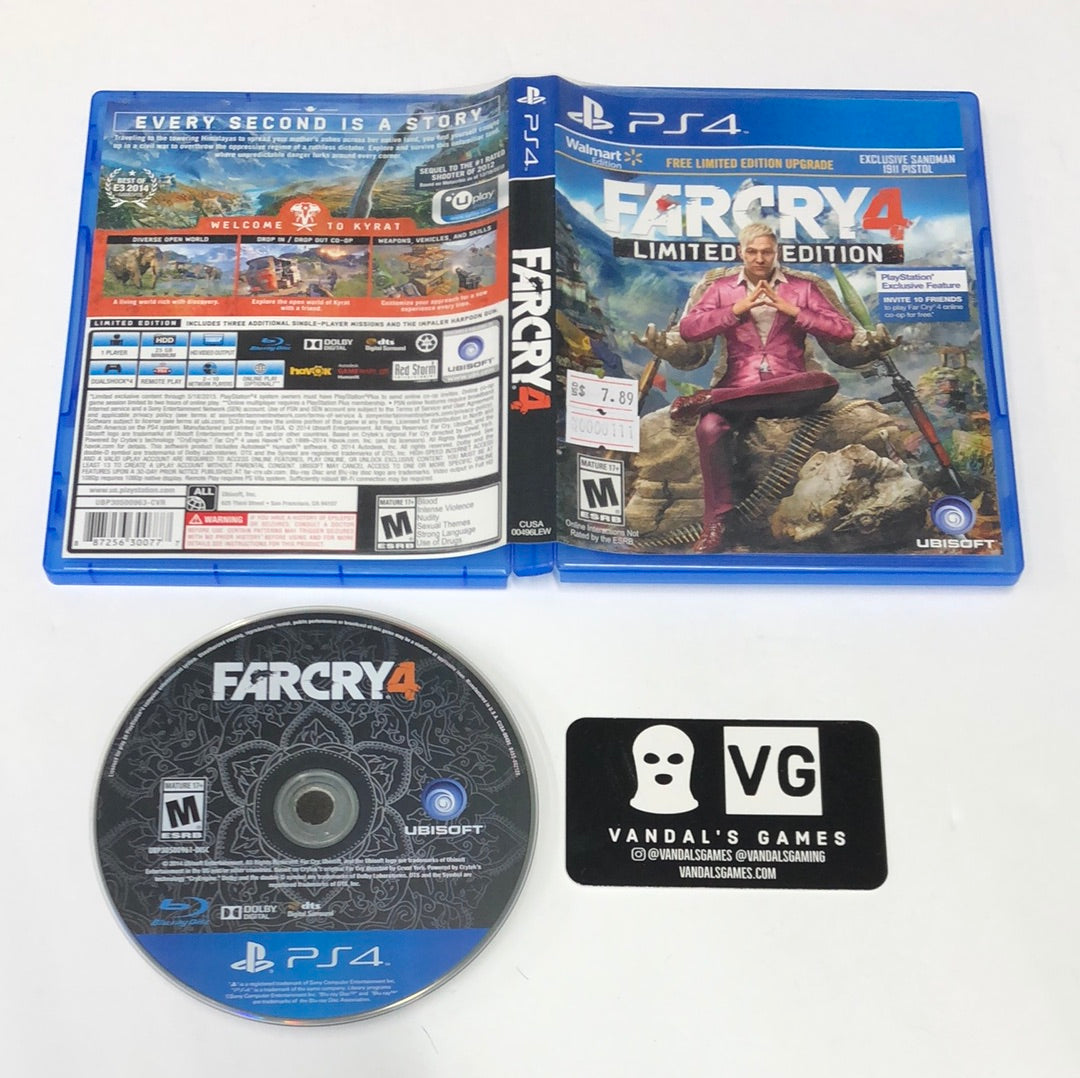 Ps4 - Far Cry 4 Walmart Limited Edition NO DLC Sony PlayStation 4 W/ Case #111