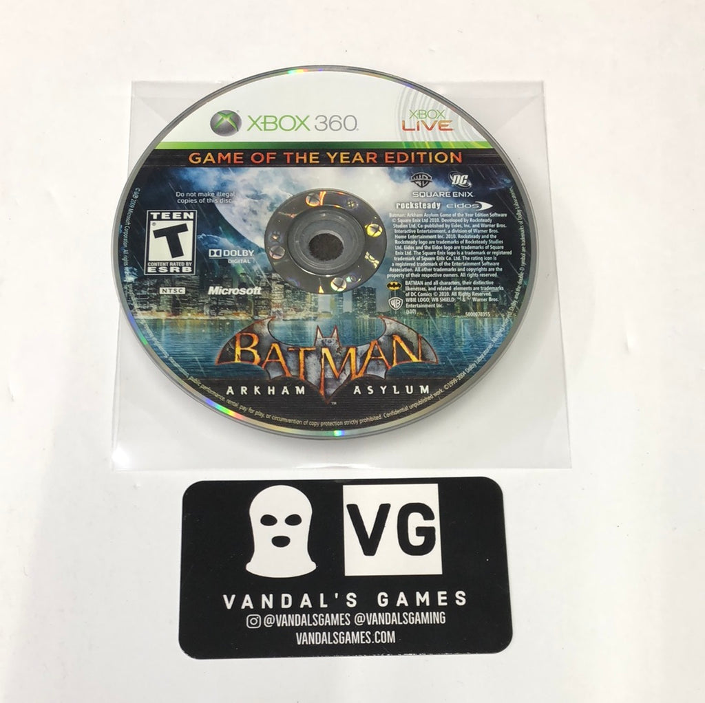 Xbox 360 - Batman Arkham Asylum Game of the Year Edition Microsoft Dis –  vandalsgaming