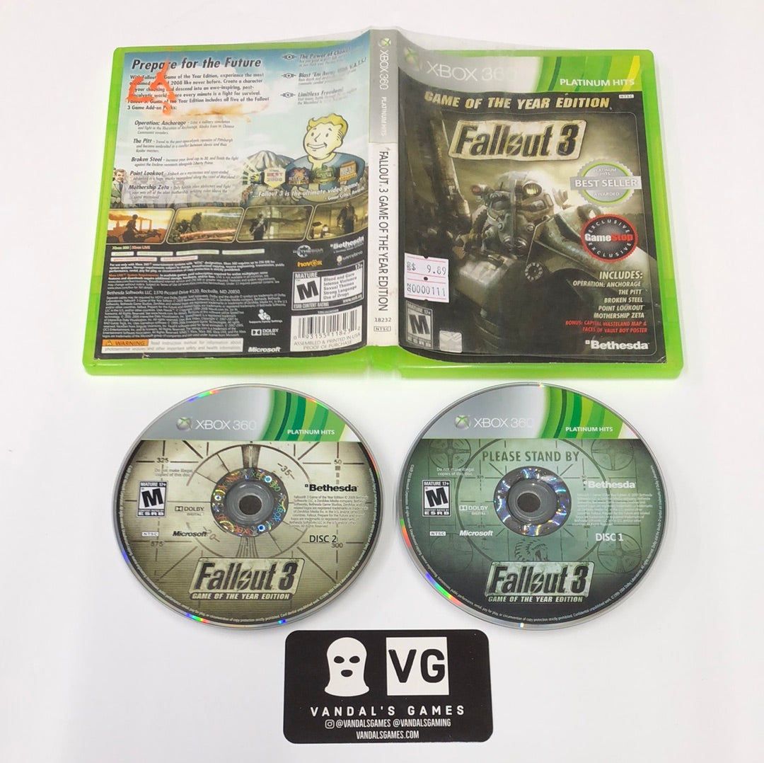 Xbox 360 - Fallout 3 Game of the Year Edition Microsoft Xbox 360 W/ Case #111