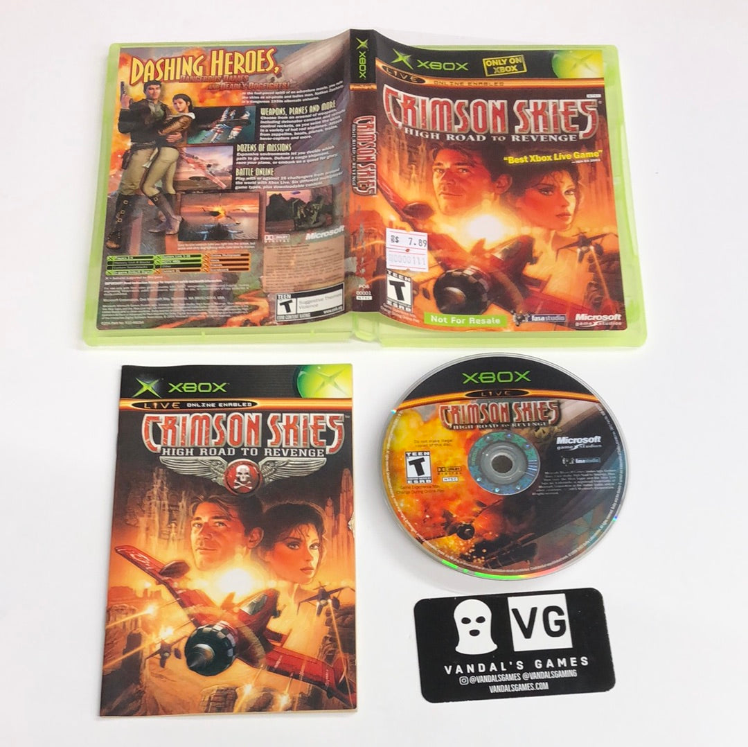 Xbox - Crimson Skies High Road to Revenge Not For Resale Microsoft Complete #111