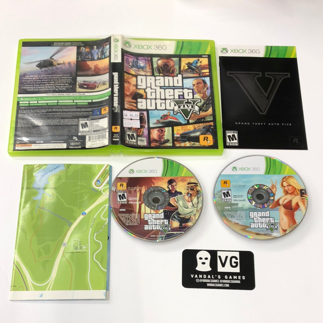 Xbox 360 - Grand Theft Auto V W/ Map Microsoft Xbox 360 Complete #111