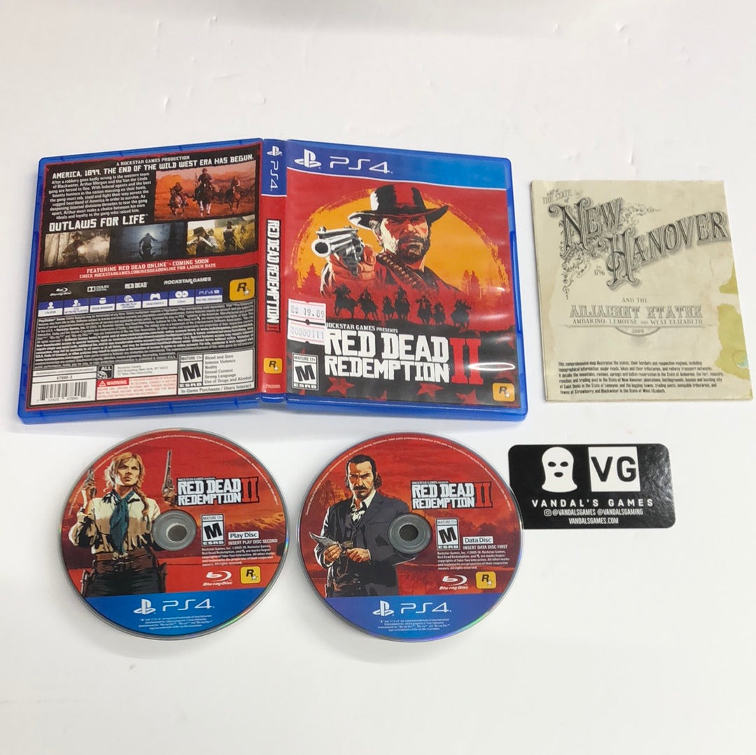 Ps4 - Red Dead Redemption II Sony PlayStation 4 w/ Case & Map #111