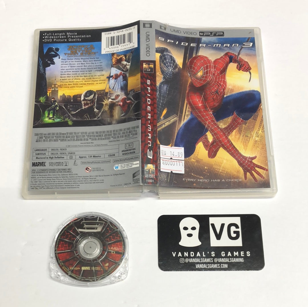 Psp Video - Spiderman 3 Sony PlayStation Portable W/ Case #111