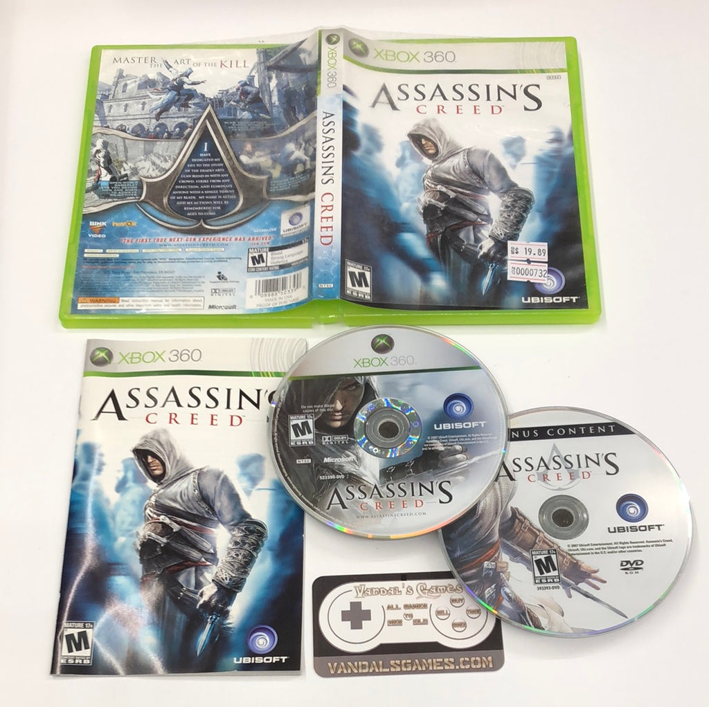 Xbox 360 - Assassin's Creed w/ Bonus Disc Microsoft Xbox 360 Complete –  vandalsgaming