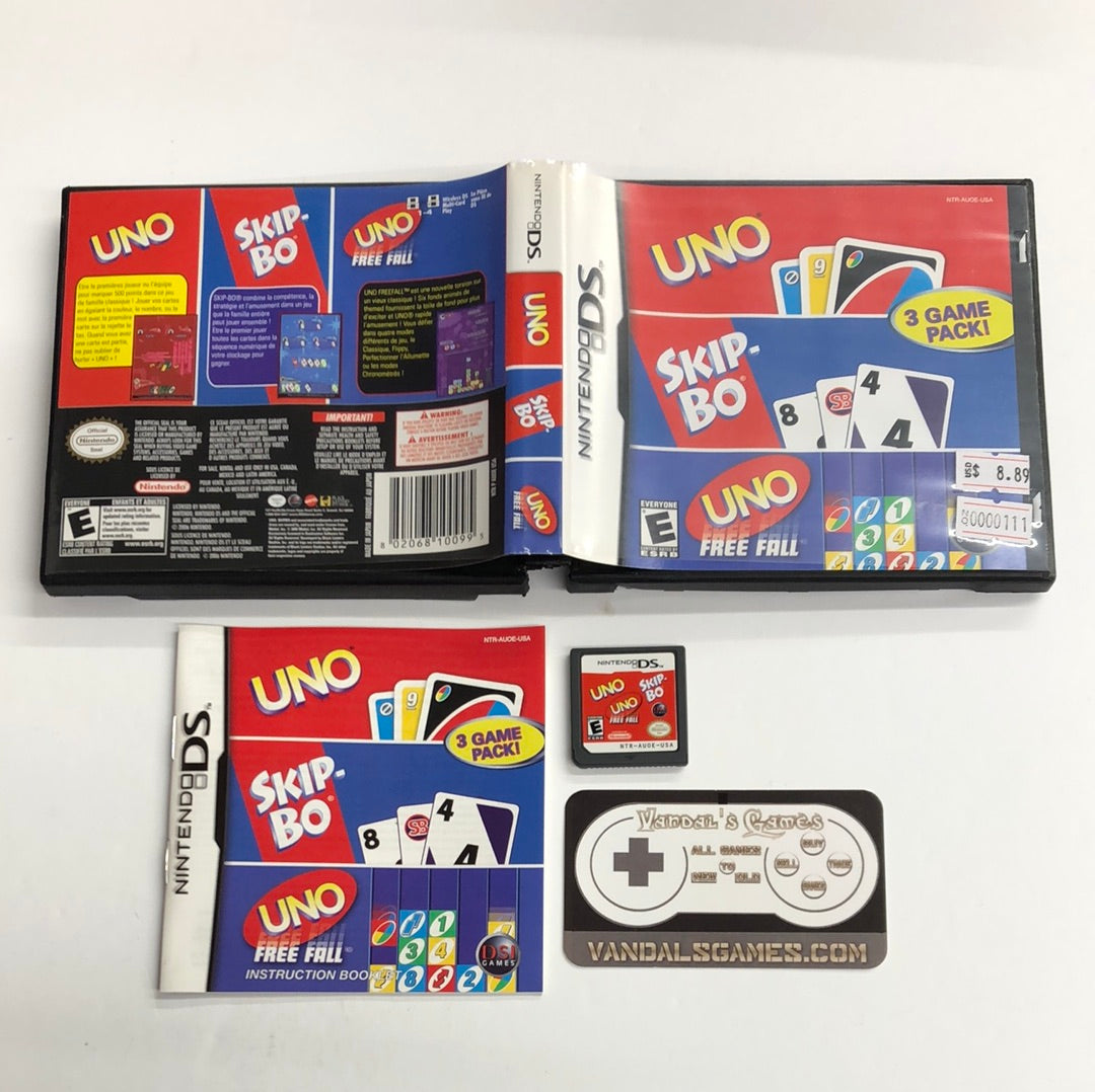 ds - Uno / Skip Bo / Uno Free Fall Nintendo Ds Complete CIB #111