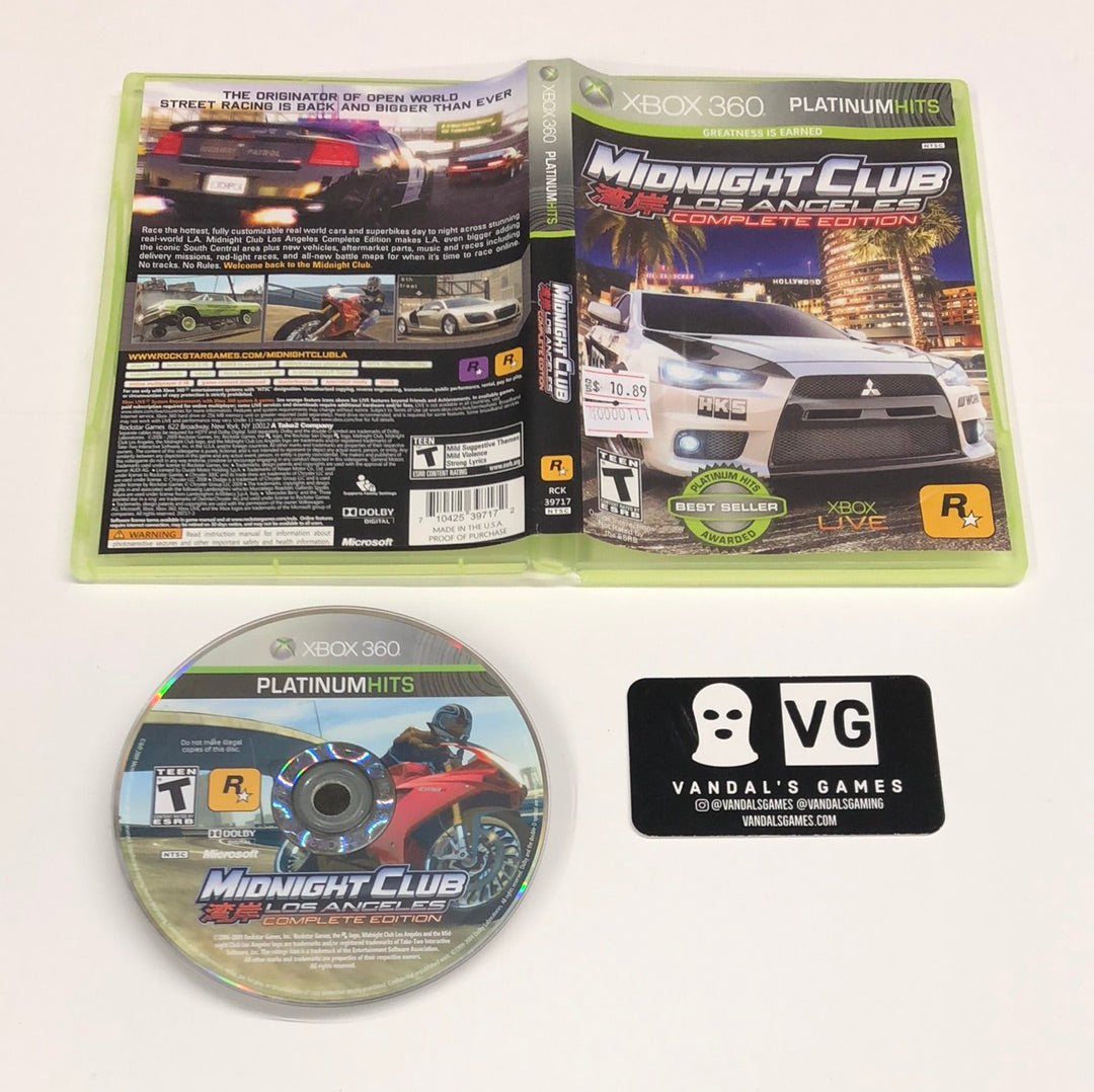 Xbox 360 - Midnight Club Los Angeles Complete Edition Microsoft W/ Case #111