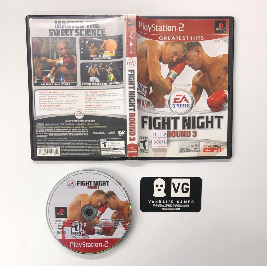 Ps2 - Fight Night Round 3 Greatest Hits Sony PlayStation 2 W/ Case #111