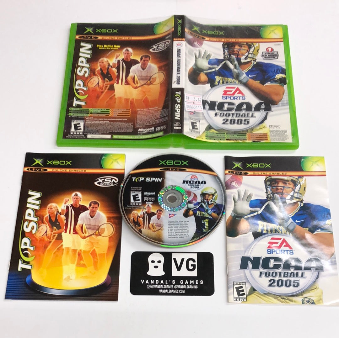 Xbox - NCAA Football 2005 / Top Spin Microsoft Xbox Complete #111