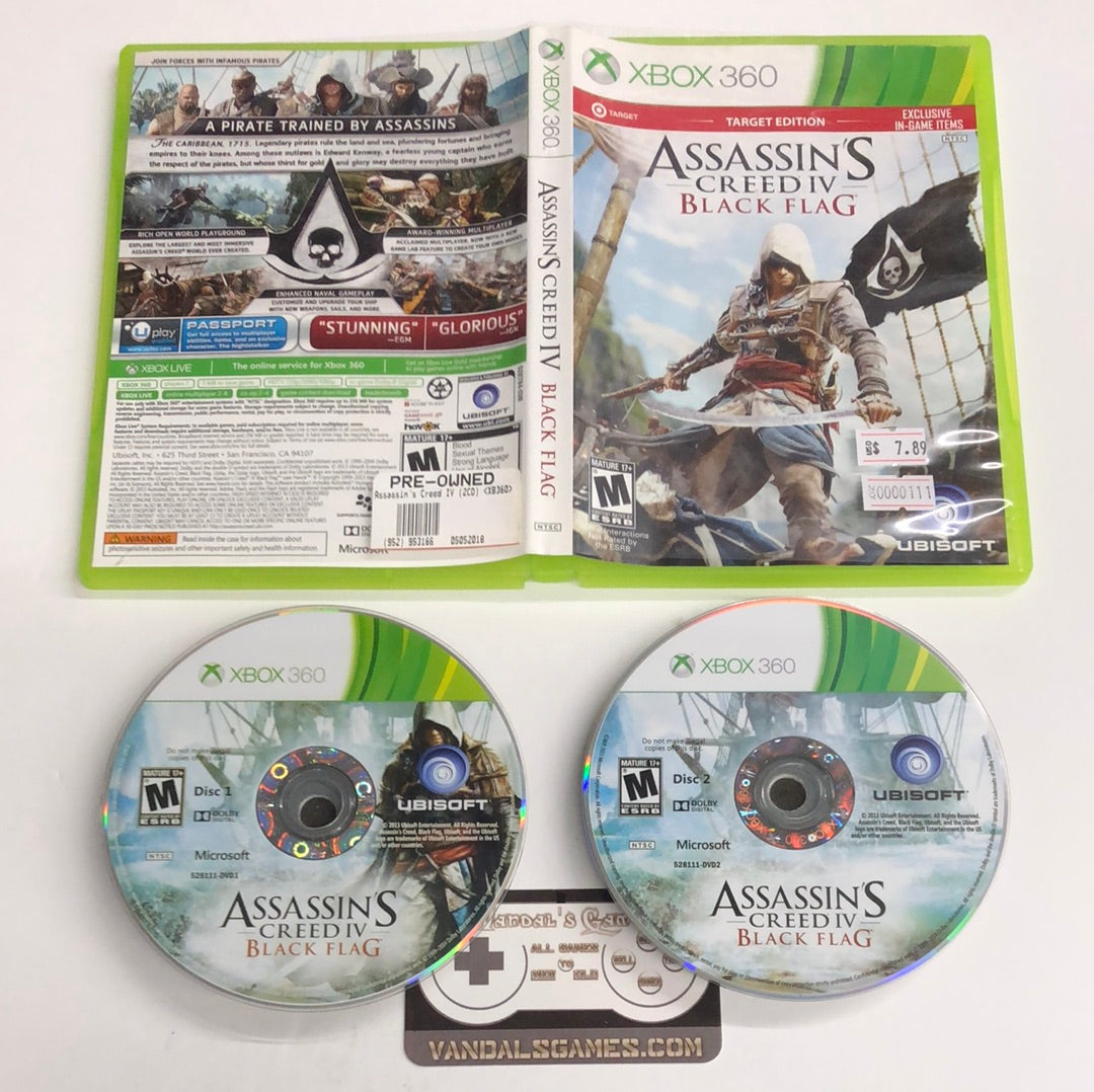Xbox 360 - Assassin's Creed IV Black Flag Target Case Xbox 360 W/ Case #111
