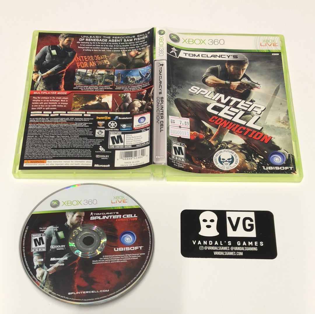 Xbox 360 - Tom Clancy's Splinter Cell Conviction Microsoft Xbox 360 W/ Case #111
