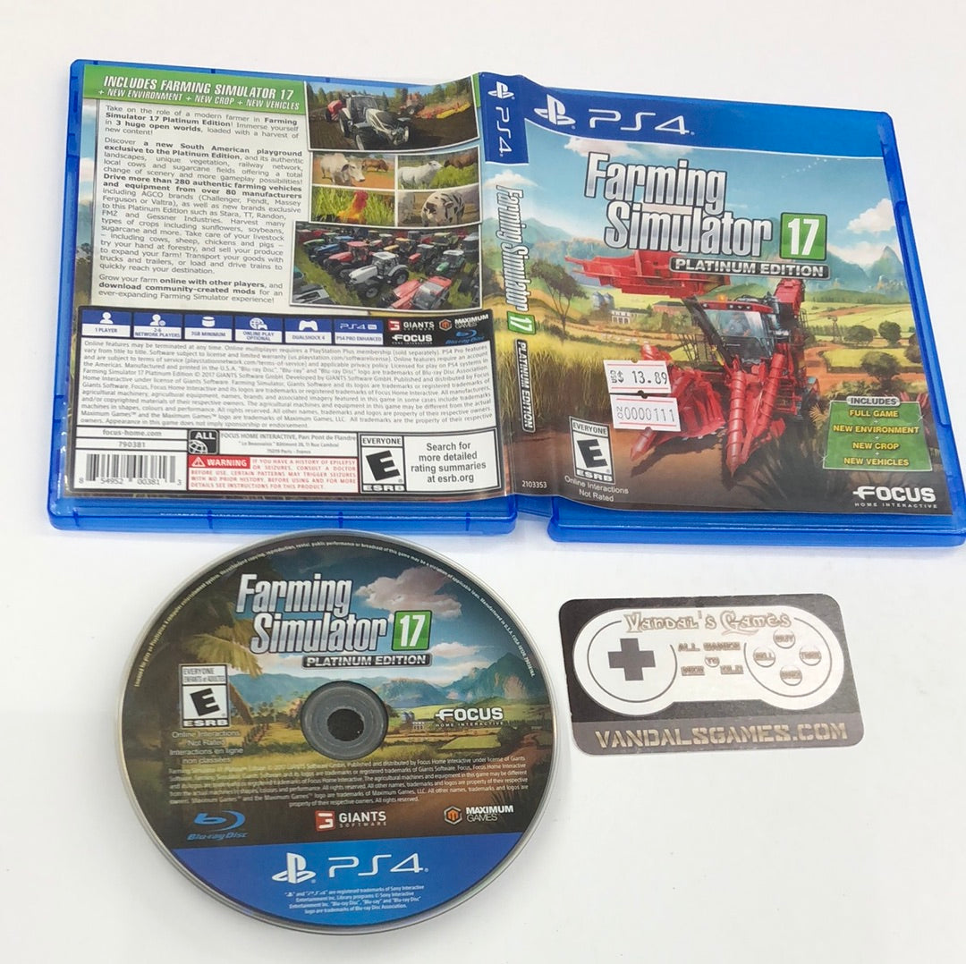 Ps4 - Farming Simulator 17 Platinum Edition Sony PlayStation 4 With Case #111