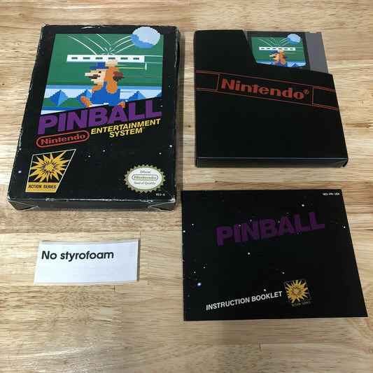 NES - Pinball Nintendo Entertainment System 1985 Complete No Styrofoam